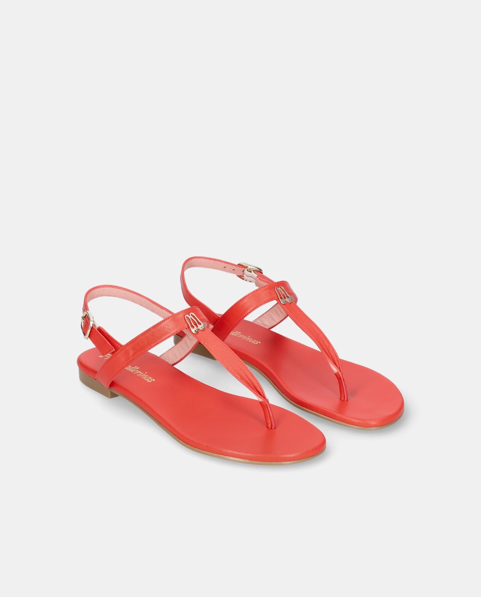 Sandalias planas Judy de mujer en napa - Pretty Ballerinas - Rojo Rojo-3
