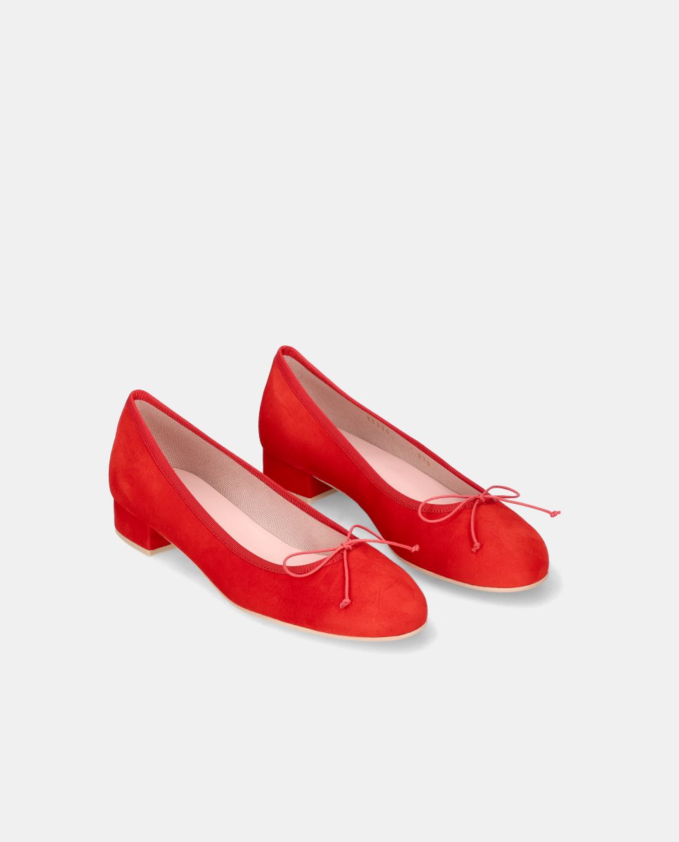 Bailarinas gretschen de mujer en ante suave - Pretty Ballerinas - Rojo Rojo-3