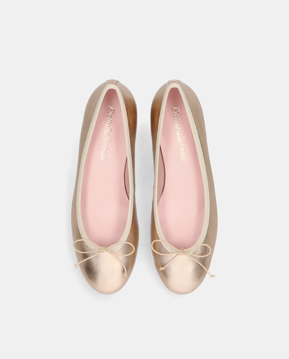 Bailarinas gretschen de mujer en napa metalizada - Pretty Ballerinas - Oro Oro-2