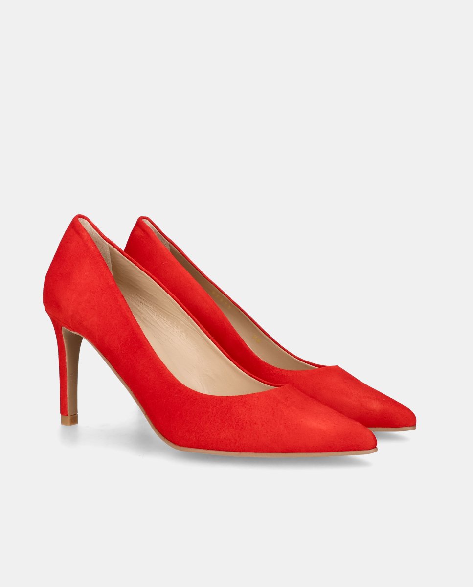 Zapatos de salón renata de mujer en ante - Mascaró - Rojo Rojo-3