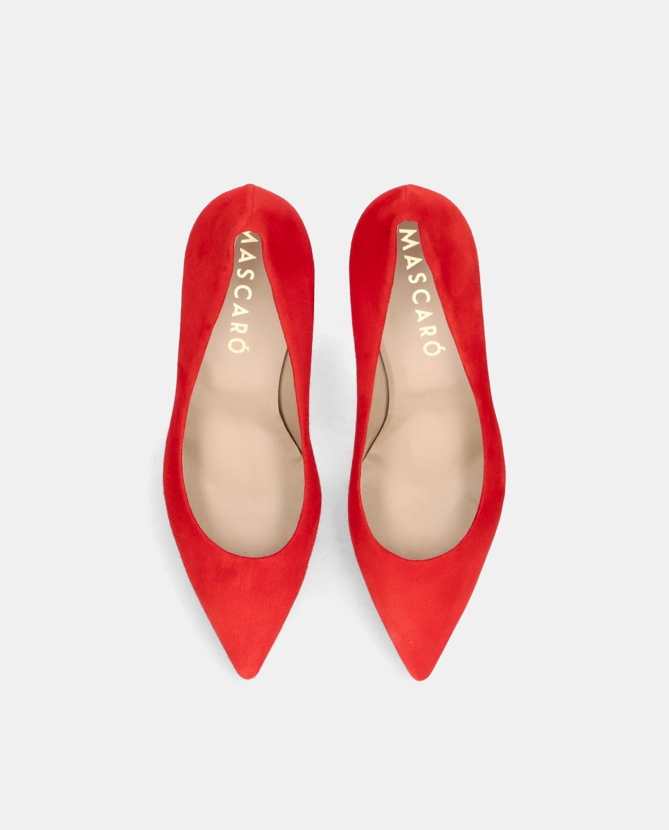 Zapatos de salón renata de mujer en ante - Mascaró - Rojo Rojo-2