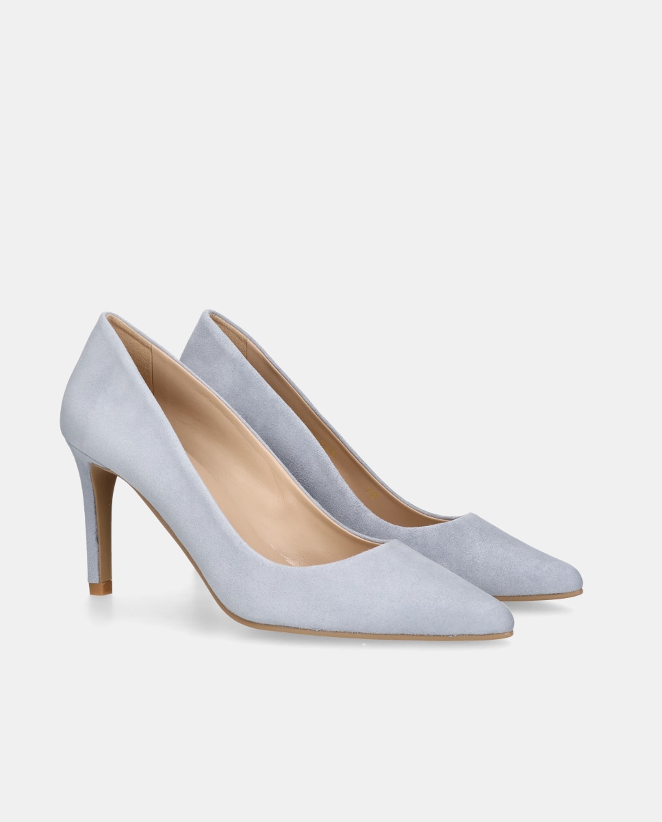 Zapatos de salón Renata de mujer en ante Azul Mascaró Azul-3