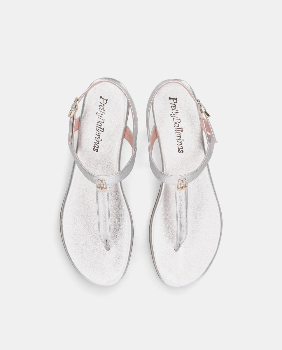 Sandalias planas Judy de mujer en napa - Pretty Ballerinas - Plata Plata-2