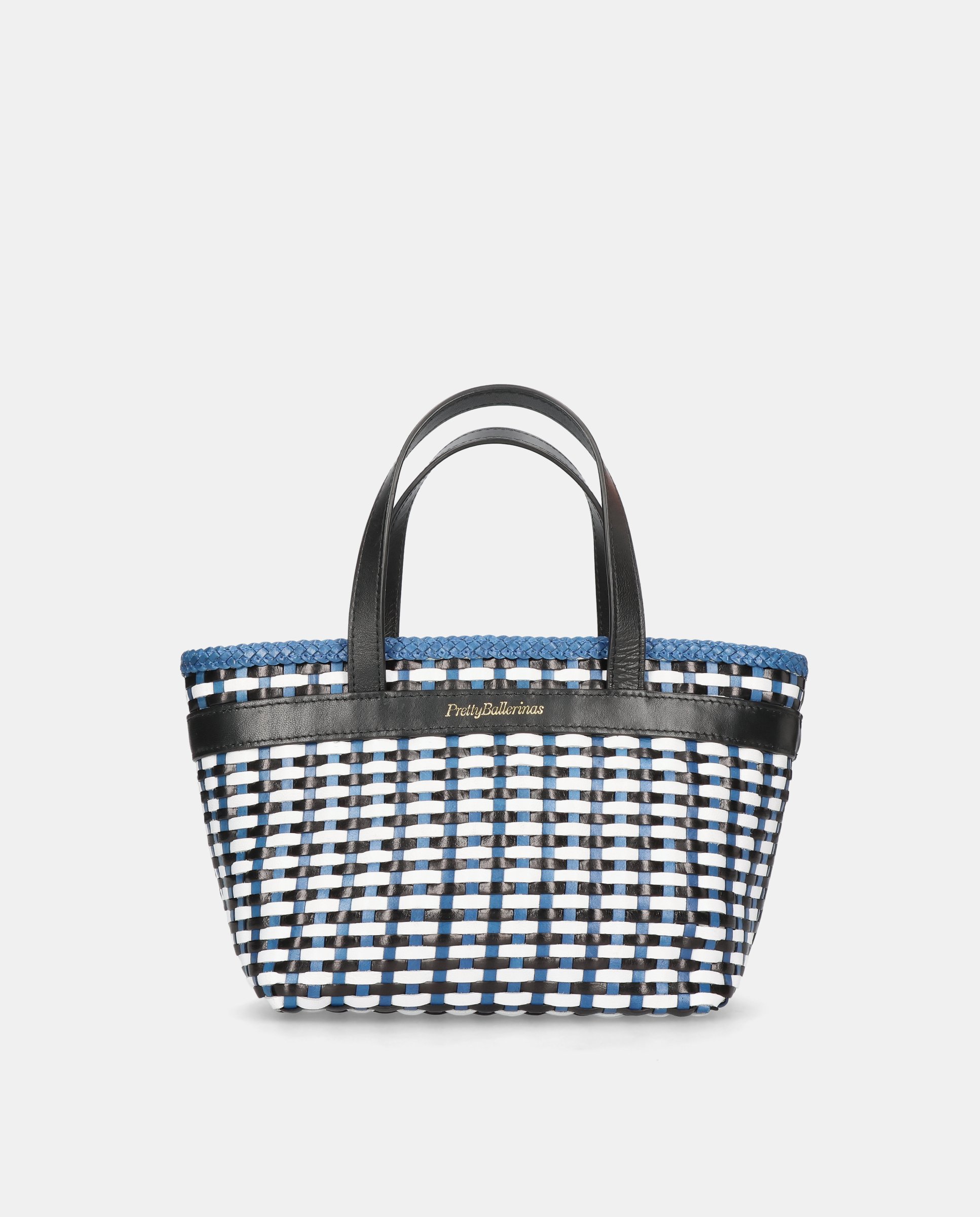 Imagen 0 de Bolso de hombro de mujer en piel entrelazada Azul