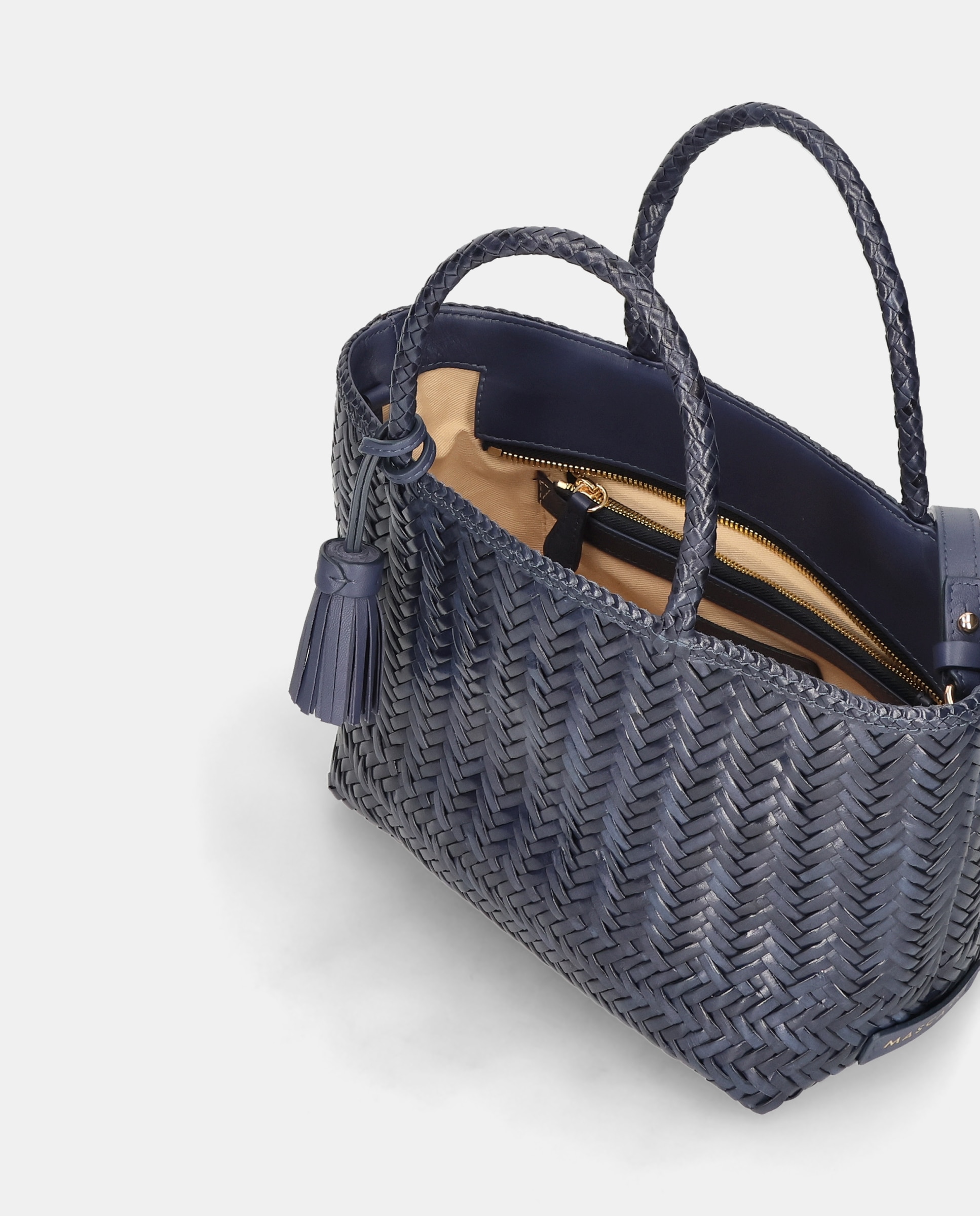 Bolso de mano woven de mujer en piel entrelazada - Mascaró - Azul marino Azul marino-2