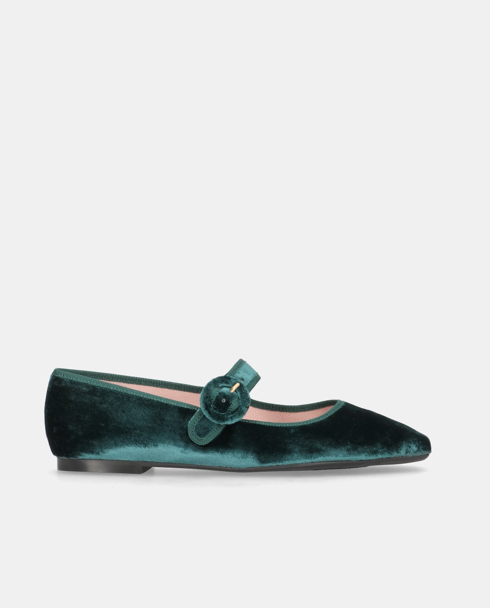 Bailarinas camille de mujer en terciopelo - Pretty Ballerinas - Verde Verde-1