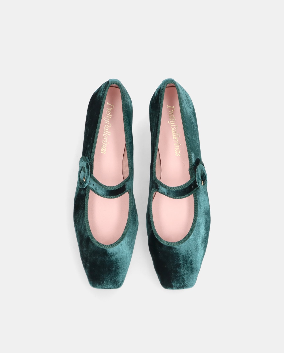 Bailarinas camille de mujer en terciopelo - Pretty Ballerinas - Verde Verde-2
