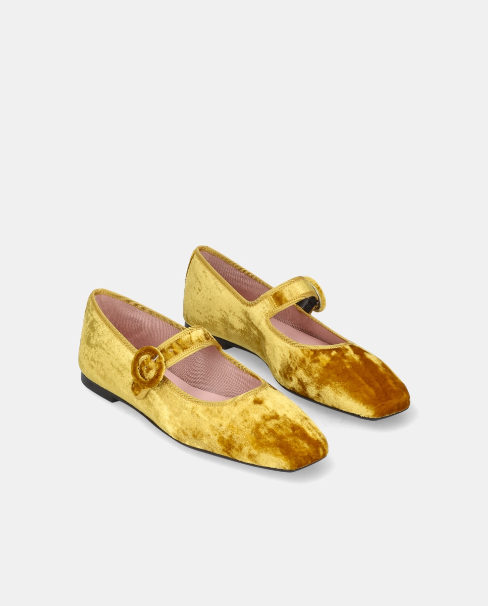 Bailarinas camille de mujer en terciopelo - Pretty Ballerinas - Amarillo Amarillo-3