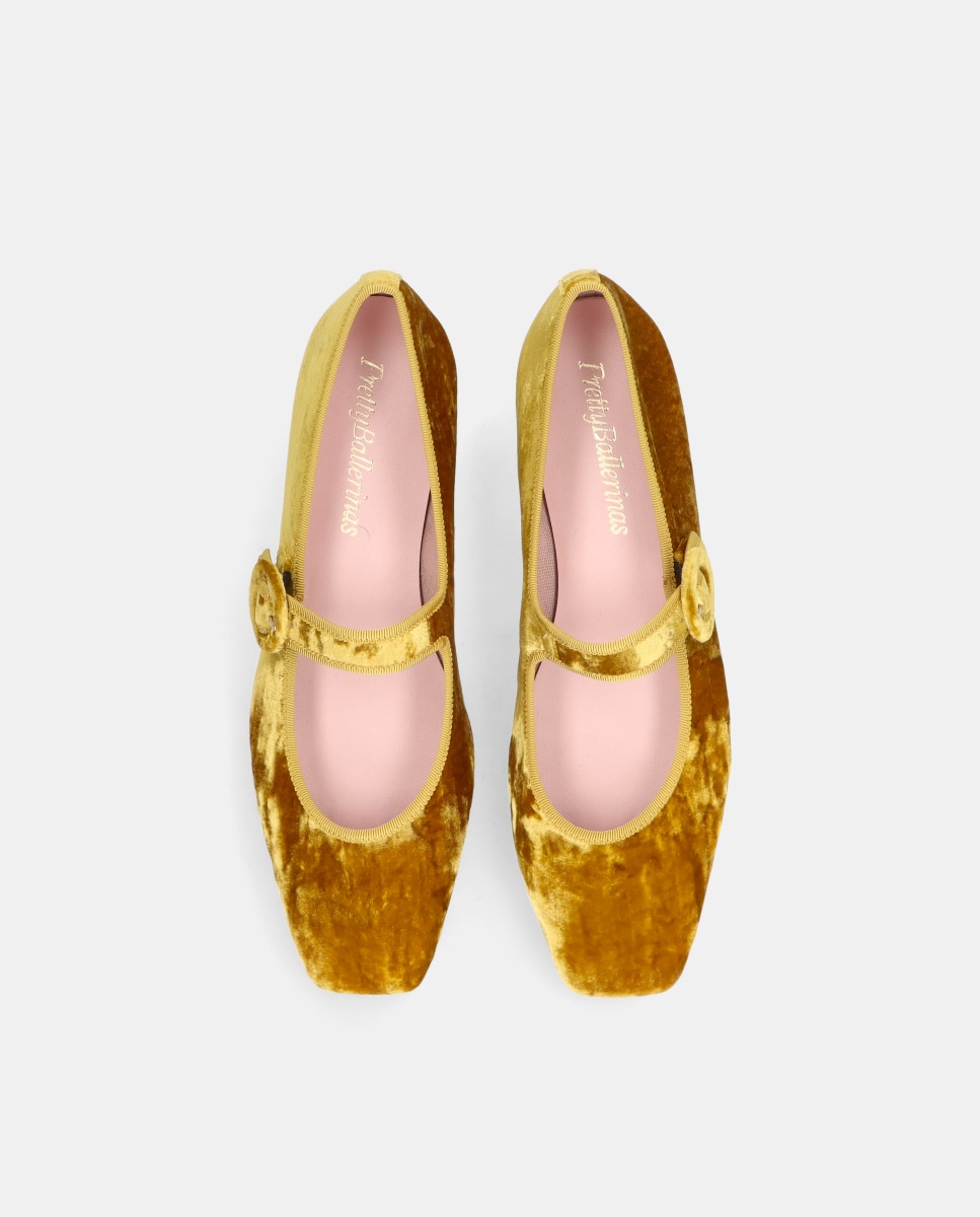 Bailarinas camille de mujer en terciopelo - Pretty Ballerinas - Amarillo Amarillo-2