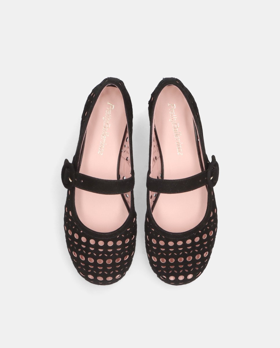 Bailarinas georgia de mujer en ante perforado - Pretty Ballerinas - Negro Negro-2