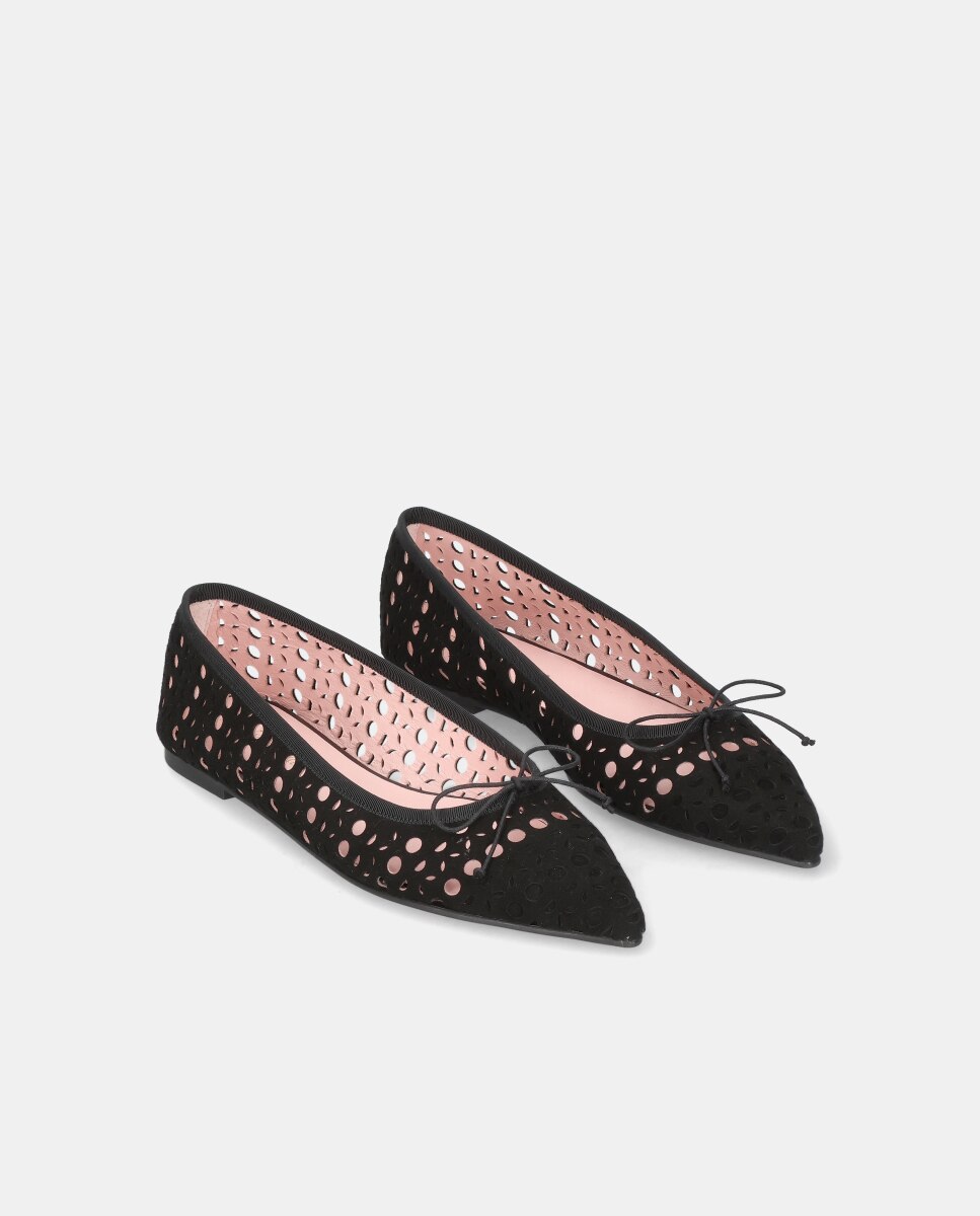 Bailarinas paris de mujer en ante perforado - Pretty Ballerinas - Negro Negro-3
