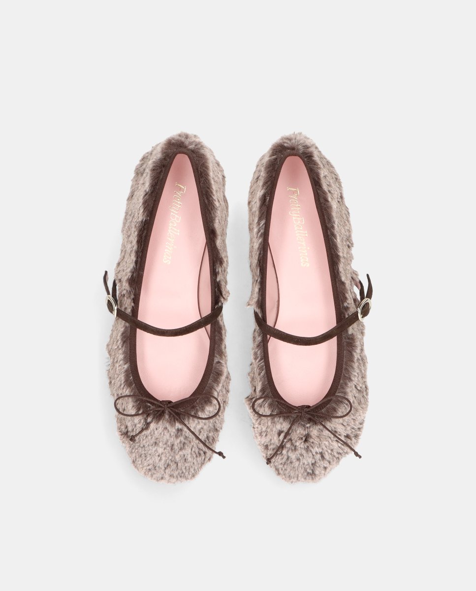 Bailarinas nicole de mujer en tejido efecto pelo - Pretty Ballerinas - Marrón Marrón-2