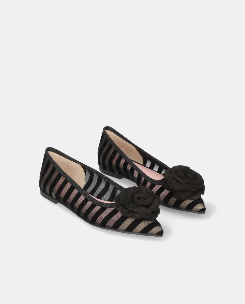 Bailarinas paris de mujer en tela de red y terciopelo - Pretty Ballerinas - Negro Negro-3