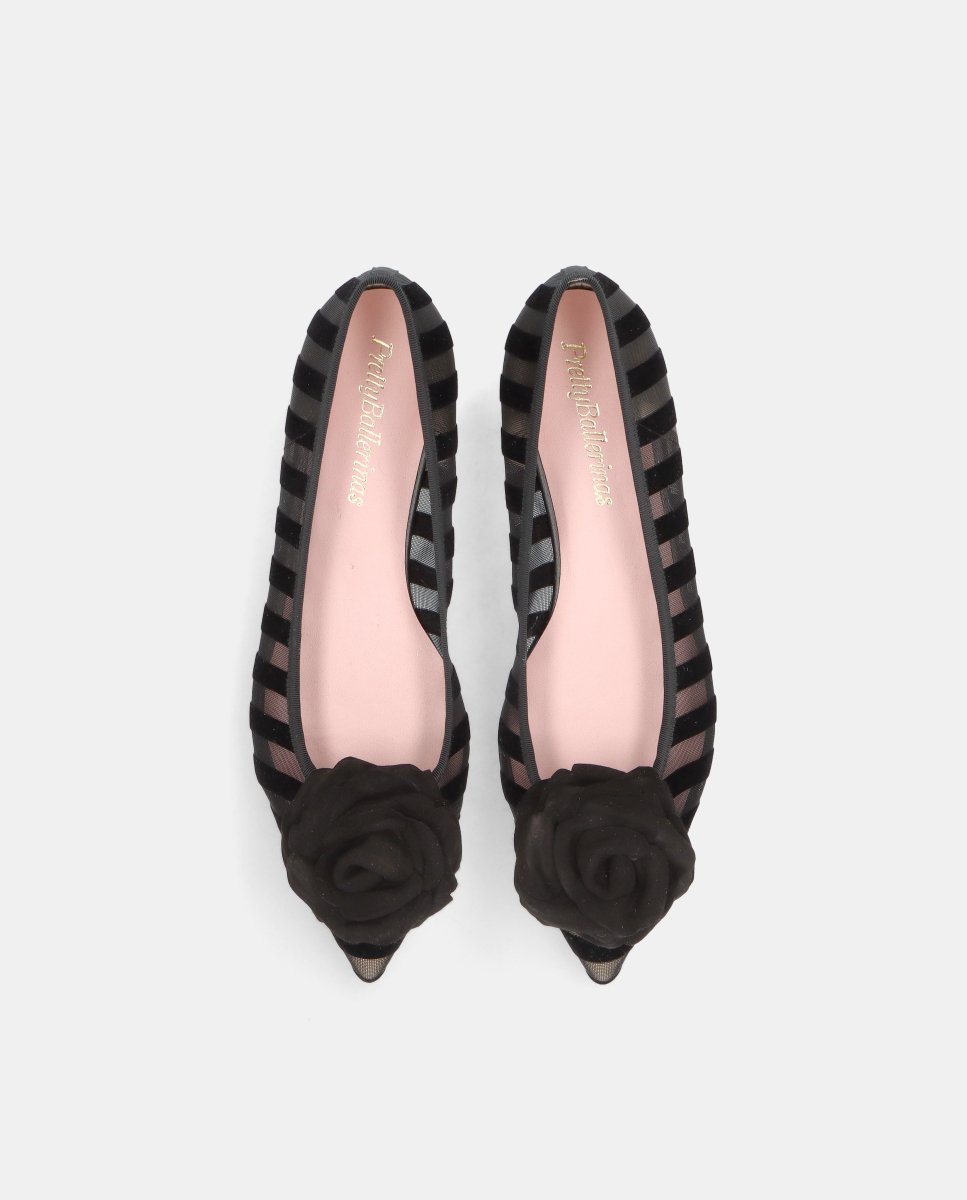 Bailarinas paris de mujer en tela de red y terciopelo - Pretty Ballerinas - Negro Negro-2