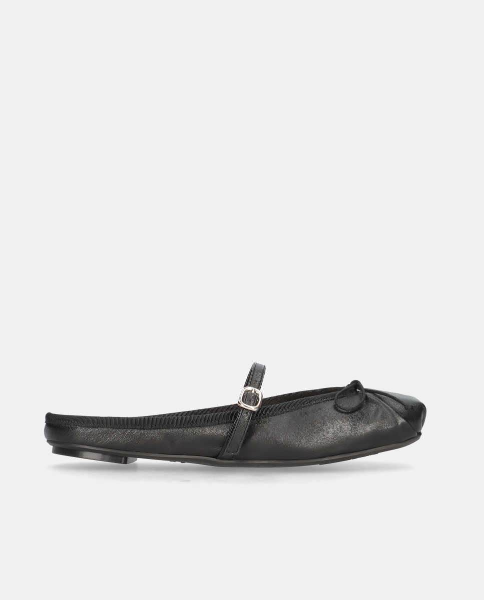 Bailarinas planas kristen de mujer en napa suave - Pretty Ballerinas - Negro Negro-1