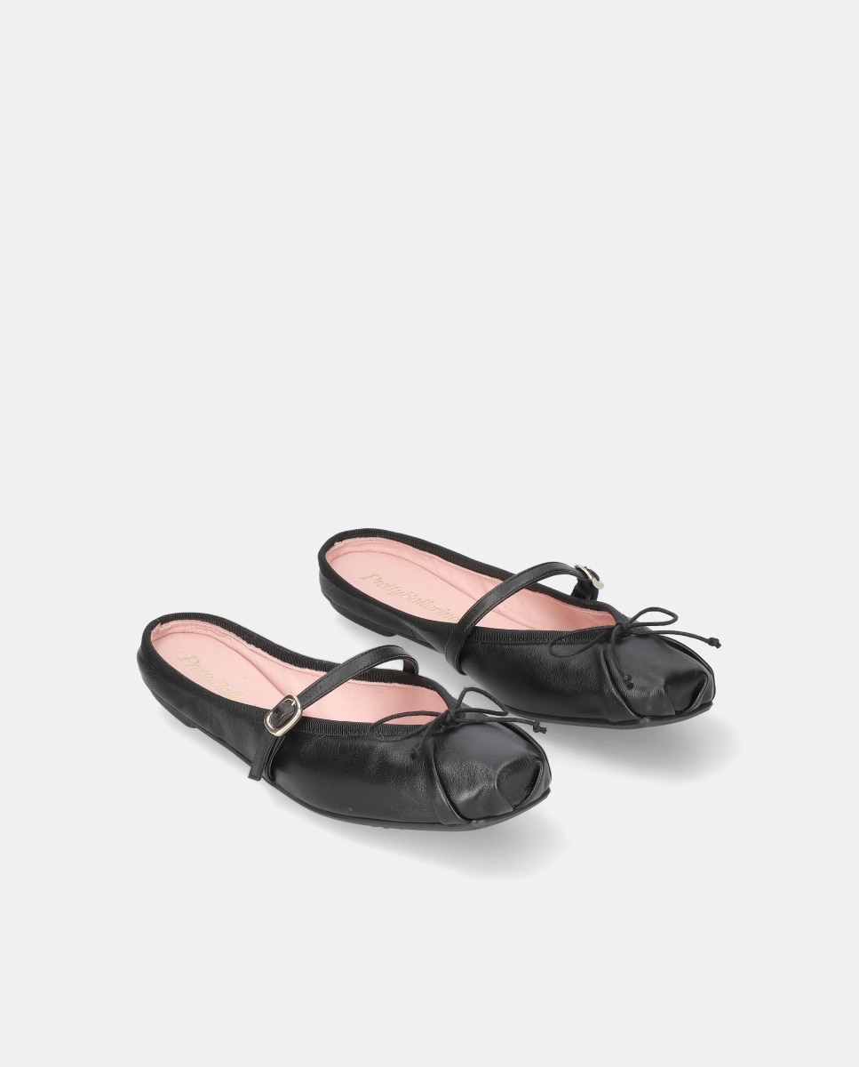 Bailarinas planas kristen de mujer en napa suave - Pretty Ballerinas - Negro Negro-3