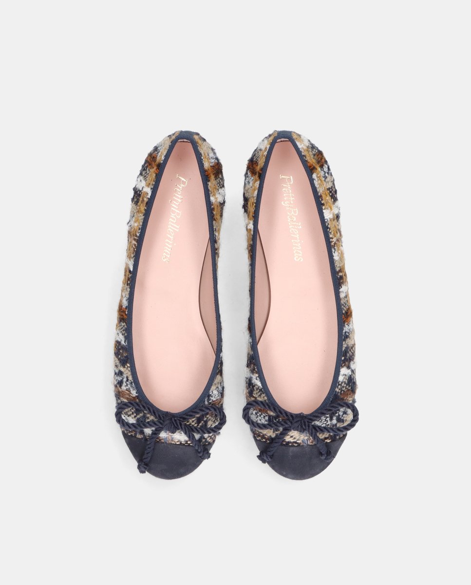 Bailarinas rosario de mujer en tweed y ante - Pretty Ballerinas - Azul Azul-2