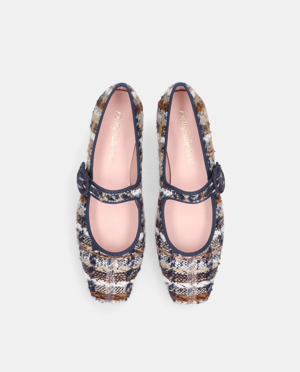 Bailarinas camille de mujer en tweed multicolor - Pretty Ballerinas - Azul Azul-2
