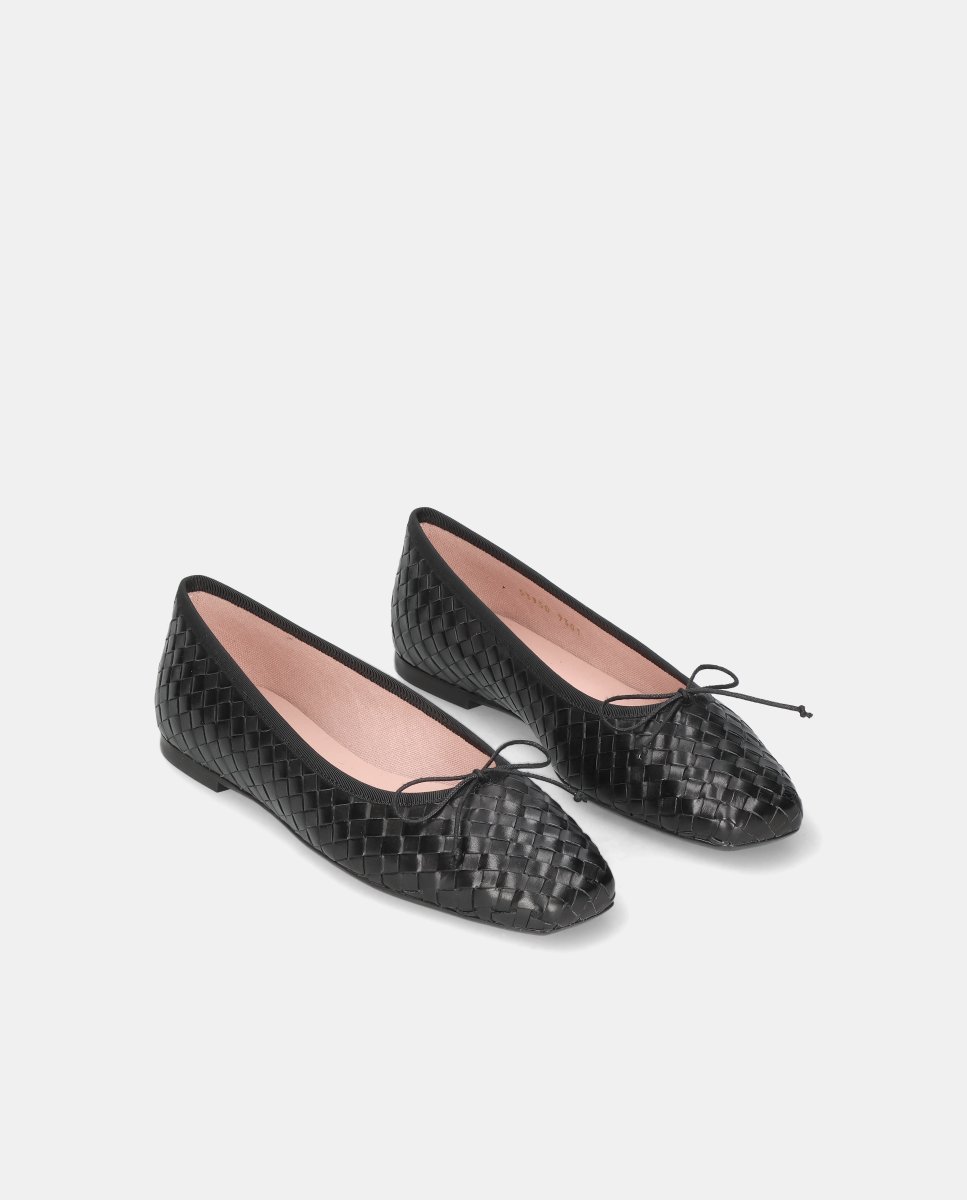 Bailarinas camille de mujer en napa entrelazada - Pretty Ballerinas - Negro Negro-3