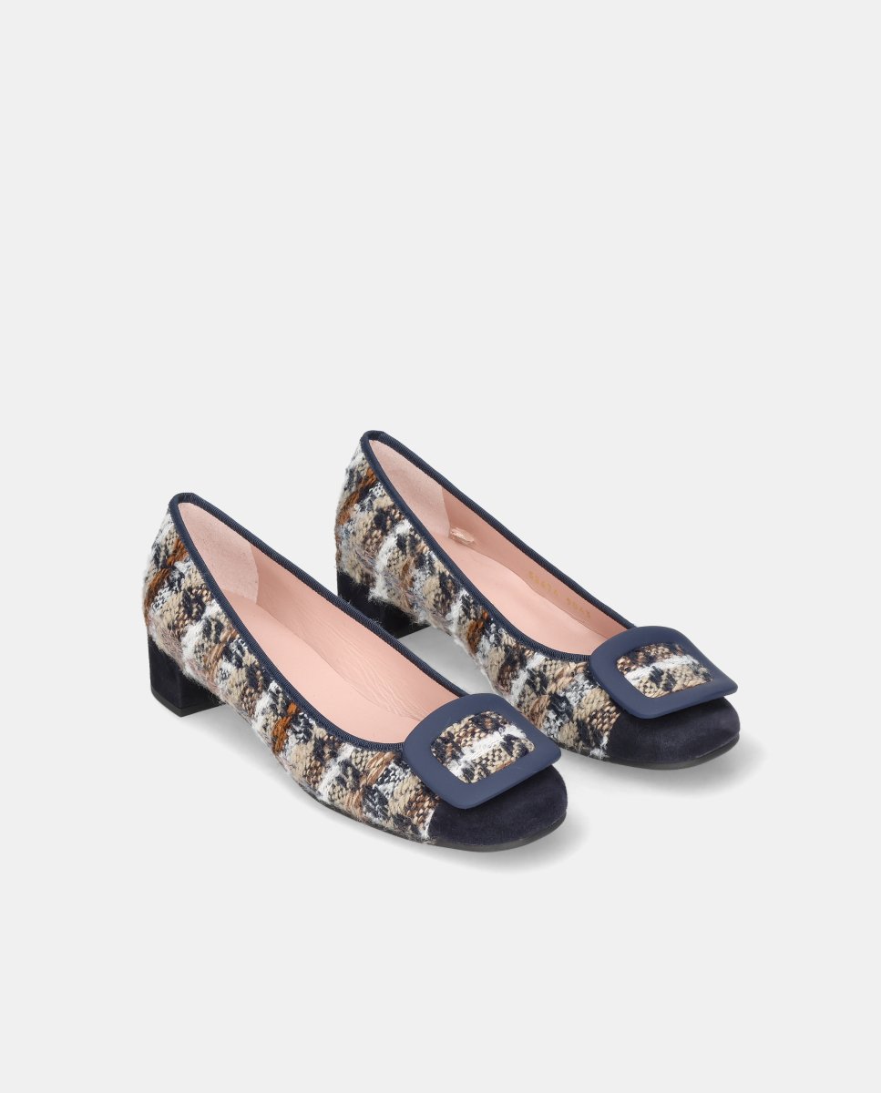 Bailarinas odette de mujer en tweed y ante - Pretty Ballerinas - Azul Azul-3