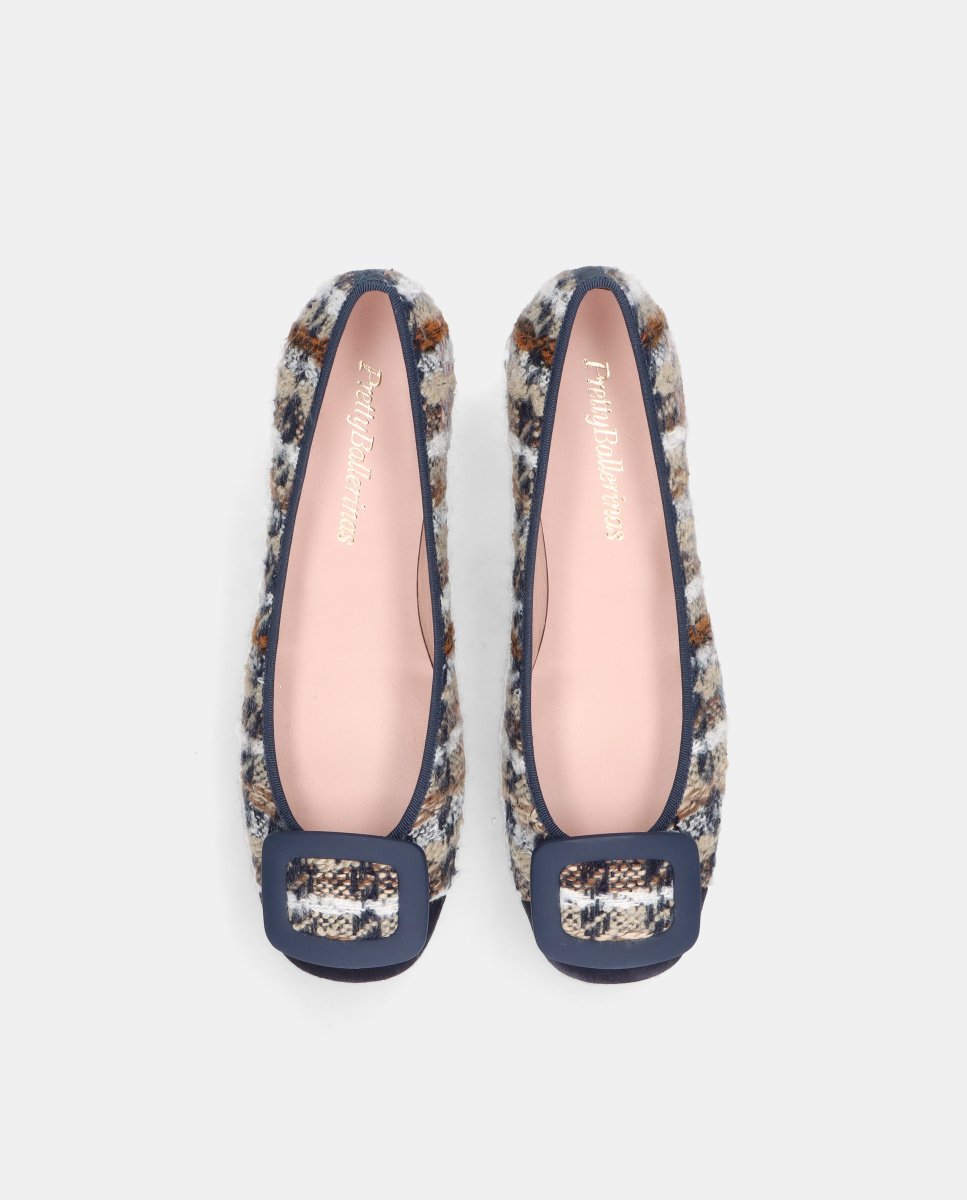Bailarinas odette de mujer en tweed y ante - Pretty Ballerinas - Azul Azul-2