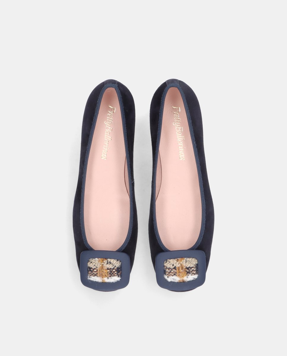 Bailarinas odette de mujer en ante suave - Pretty Ballerinas - Azul Azul-2