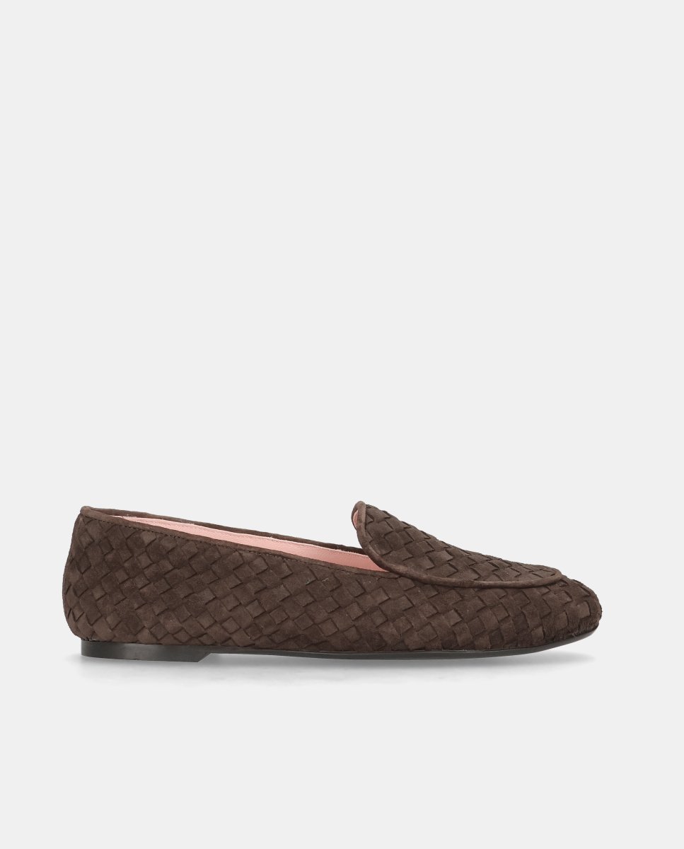 Imagen 0 de Loafers faye de mujer en ante entrelazado Marrón