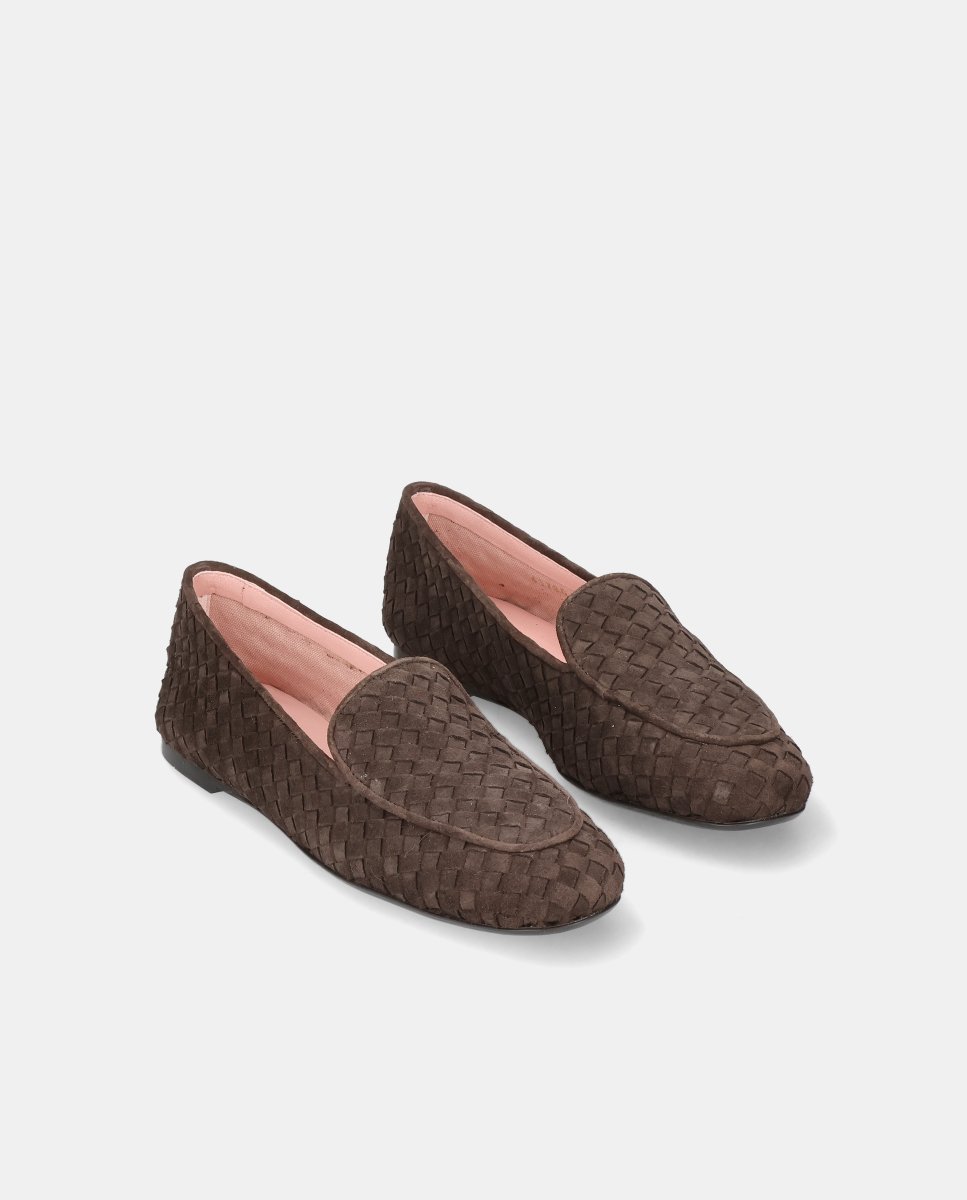 Loafers faye de mujer en ante entrelazado - Pretty Ballerinas - Marrón Marrón-3