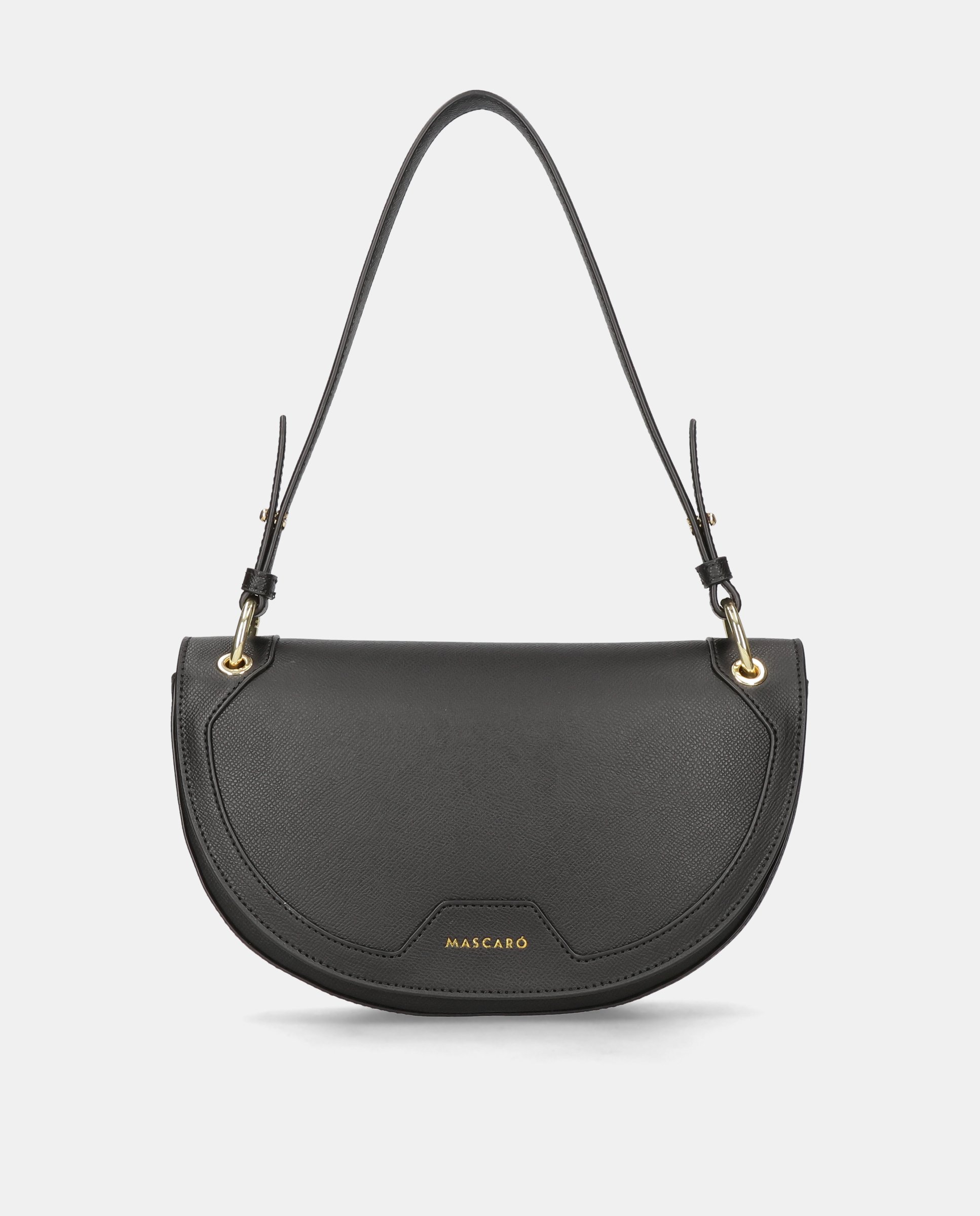 Bolso de hombro de mujer en piel - Mascaró - Negro Negro-1