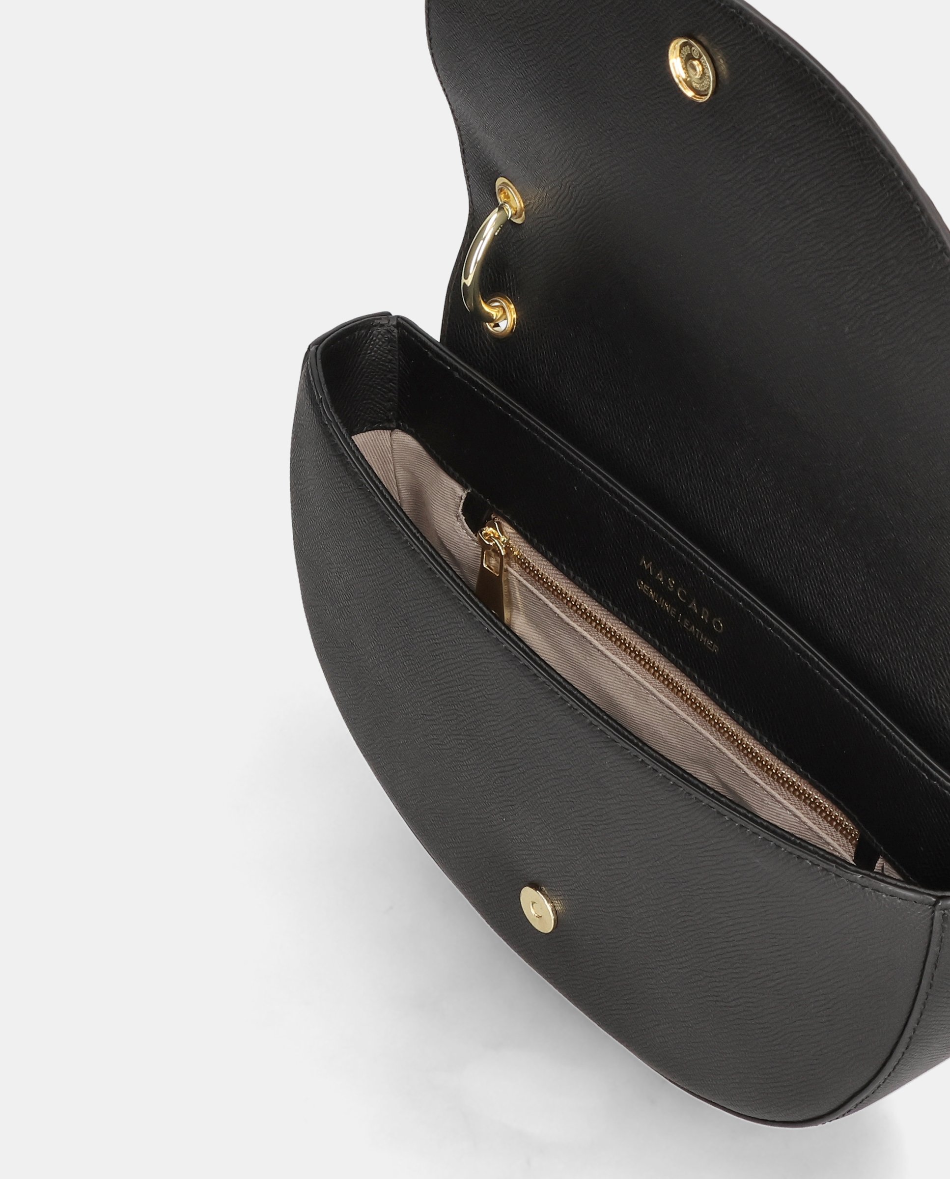 Bolso de hombro de mujer en piel - Mascaró - Negro Negro-2