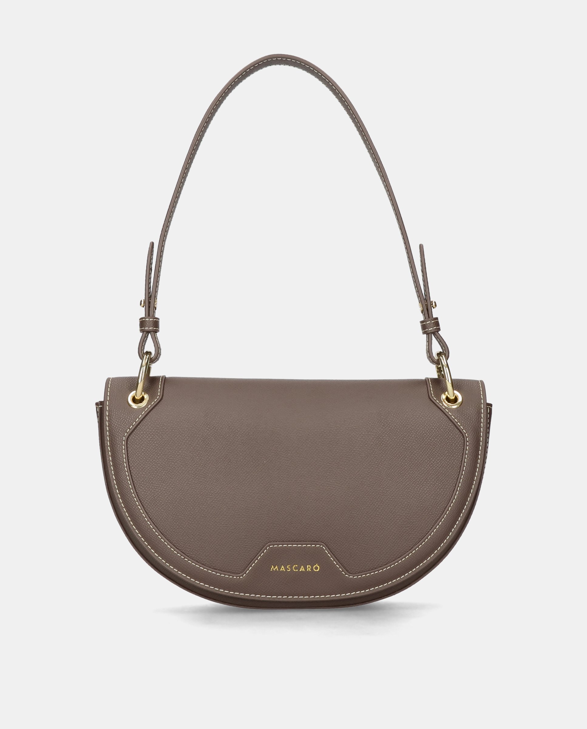 Imagen 0 de Bolso de hombro de mujer en piel Marrón