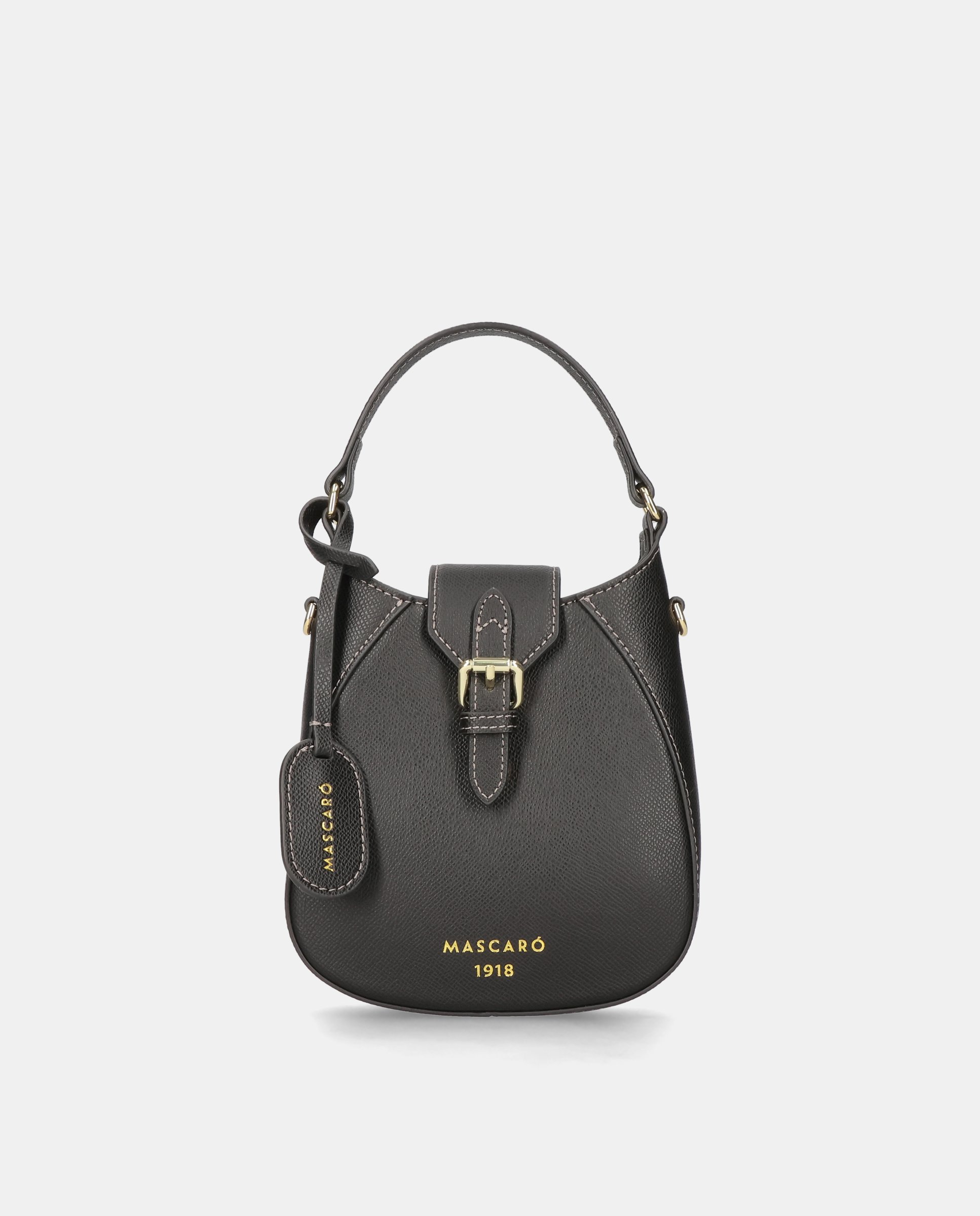 Imagen 0 de Bolso mini de mujer en piel con asa ajustable Negro