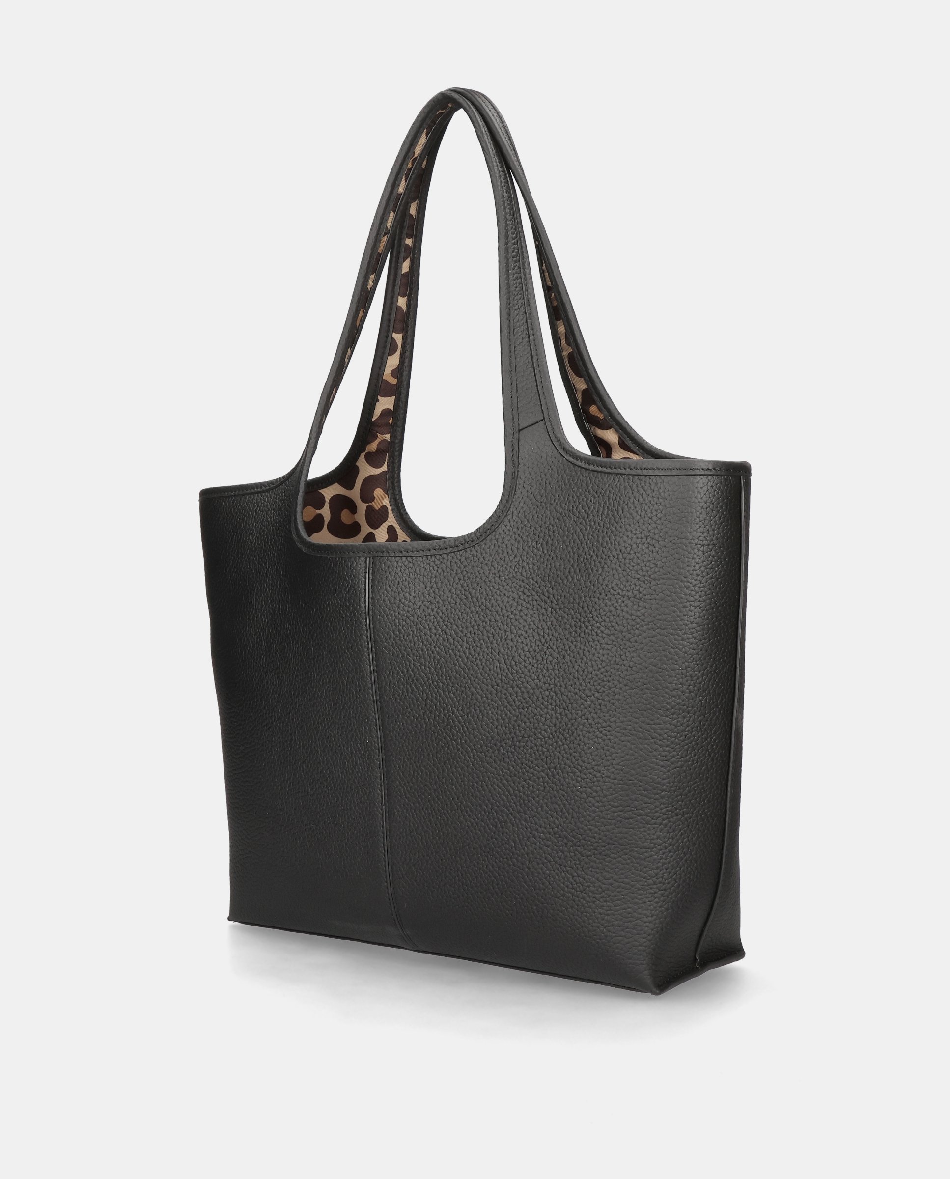 Bolso de hombro de mujer en piel granulada - Pretty Ballerinas - Negro Negro-3