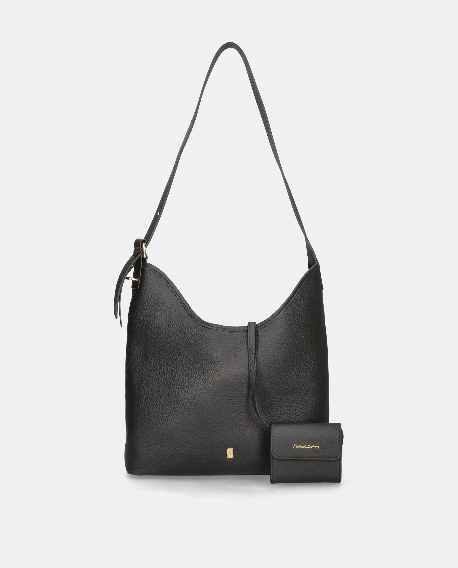 Imagen 0 de Bolso de hombro de mujer en piel granulada Negro