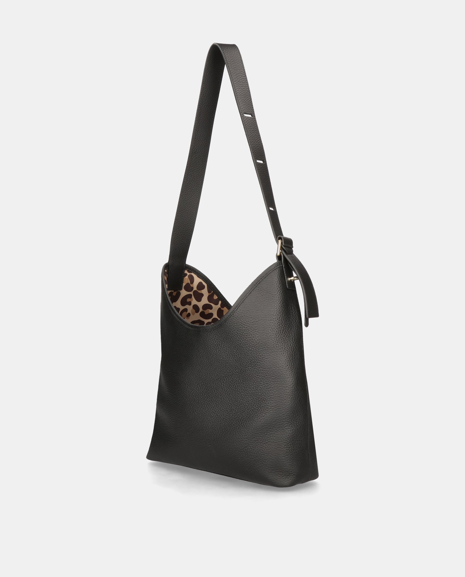 Bolso de hombro de mujer en piel granulada - Pretty Ballerinas - Negro Negro-3