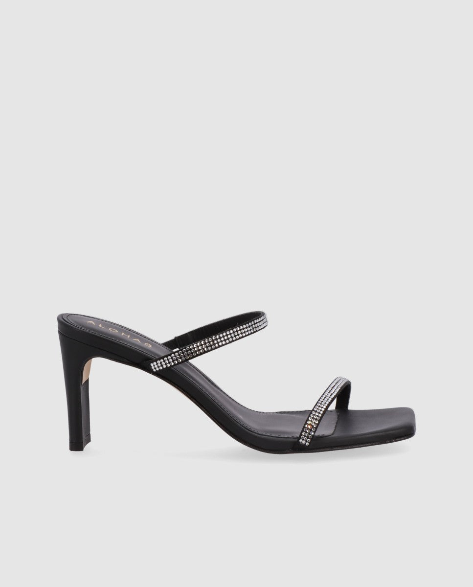 Sandalias negras tacon el best sale corte ingles