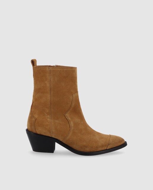 Imagen 0 de Botines de mujer de piel estilo Cowboy con tacón cubano