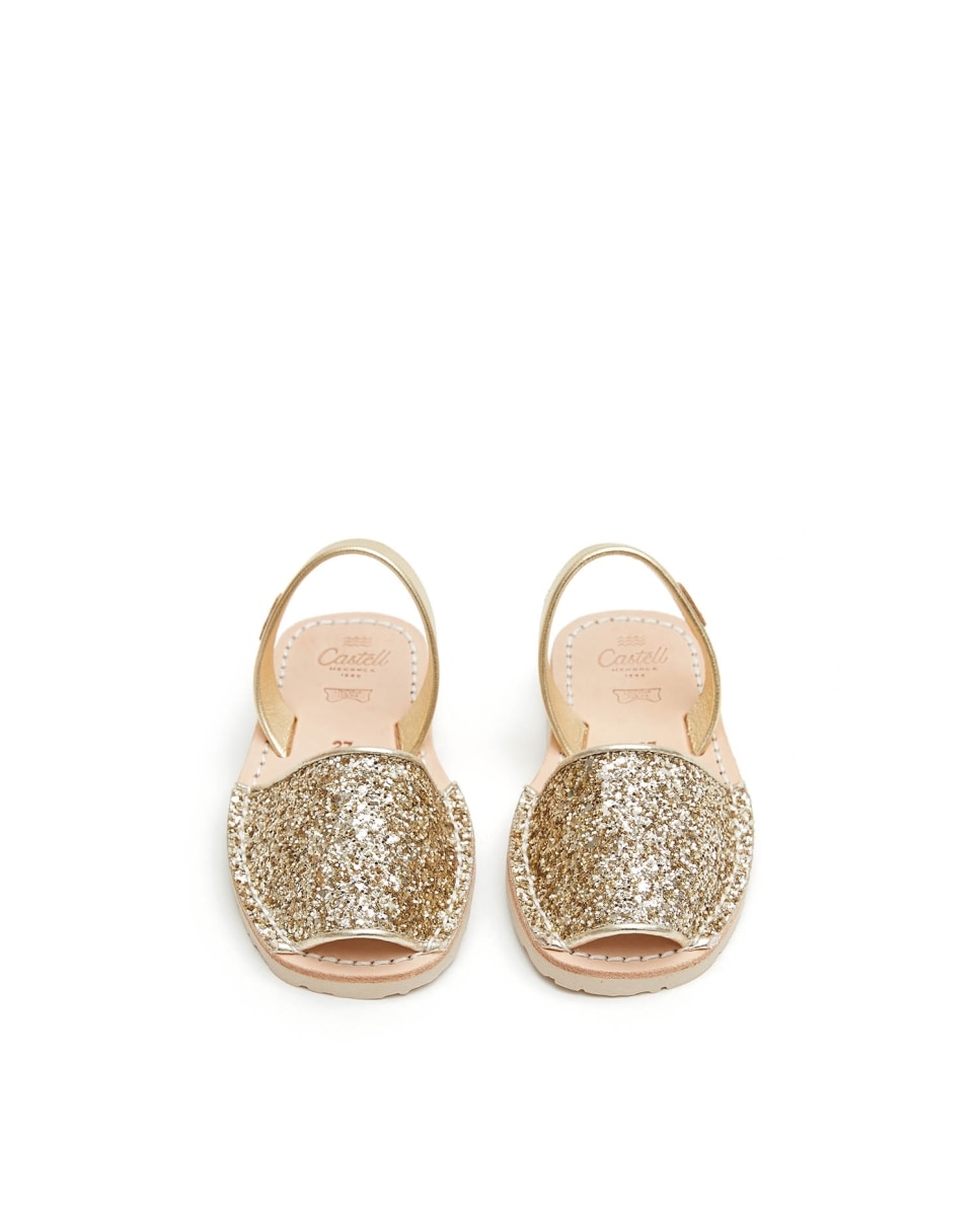 Menorquinas de niña con glitter - CASTELL MENORCA - Oro Oro-3