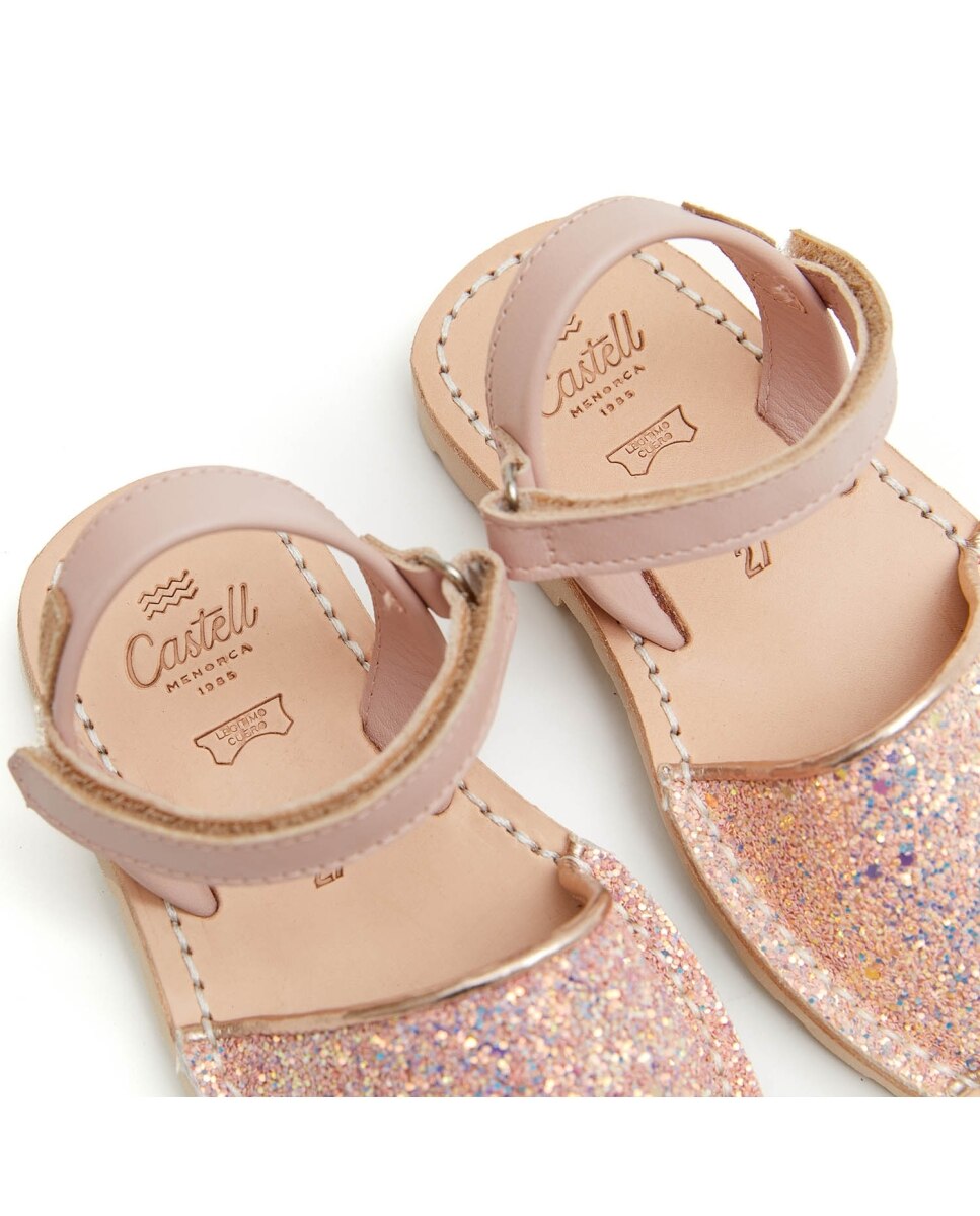 Menorquinas de niña con glitter - CASTELL MENORCA - Rosa claro Rosa claro-4
