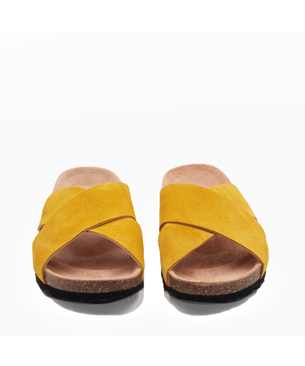 Sandalias de mujer de tiras cruzadas amarillas - CASTELL MENORCA - Amarillo Amarillo-3
