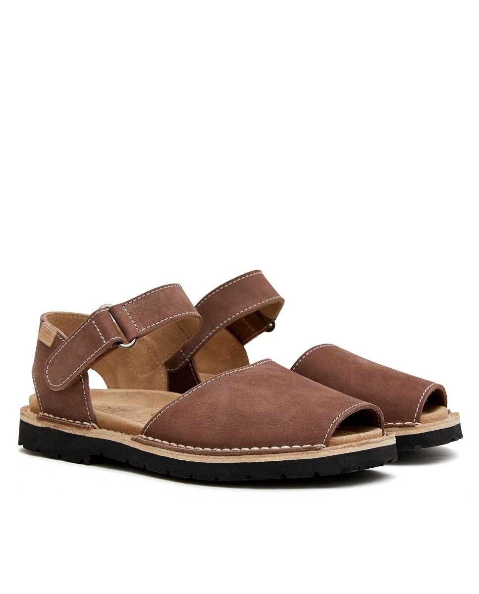 Sandalias unisex tipo frailera - CASTELL MENORCA - Marrón oscuro Marrón oscuro-3