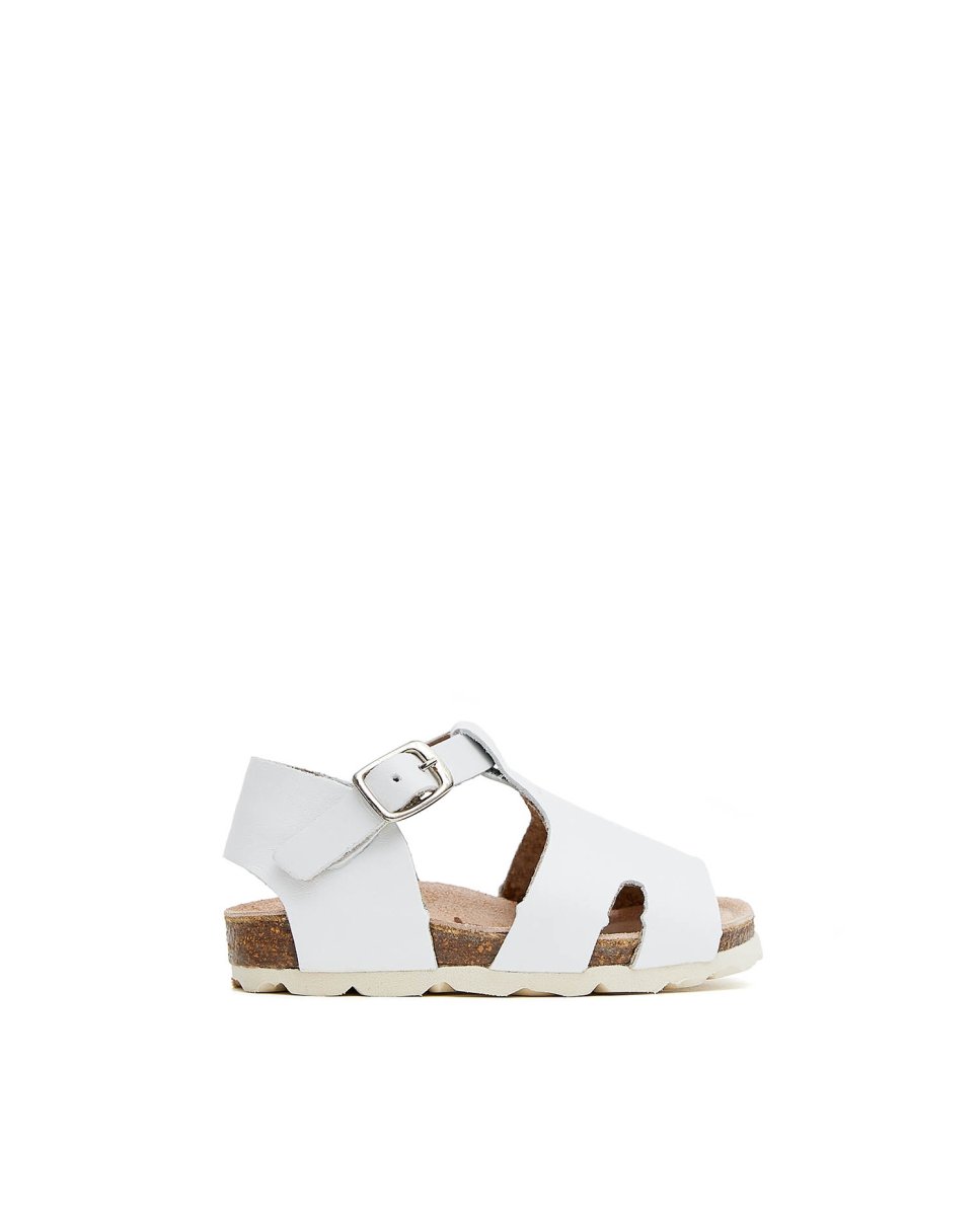 Imagen 0 de Sandalias de bebés en piel blanca Blanco