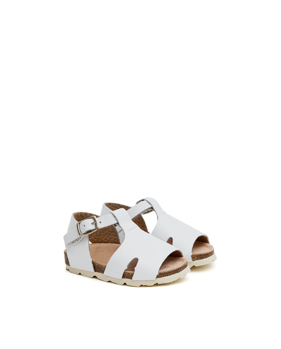 Sandalias de bebés en piel blanca - CASTELL MENORCA - Blanco Blanco-2