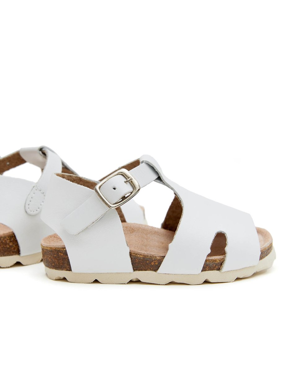 Sandalias de bebés en piel blanca - CASTELL MENORCA - Blanco Blanco-3