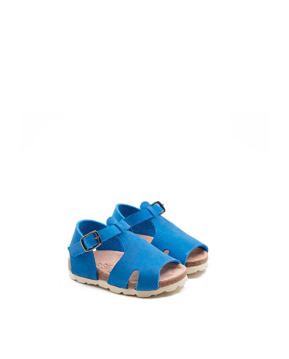 Sandalias de bebés de piel - CASTELL MENORCA - Azul Azul-2