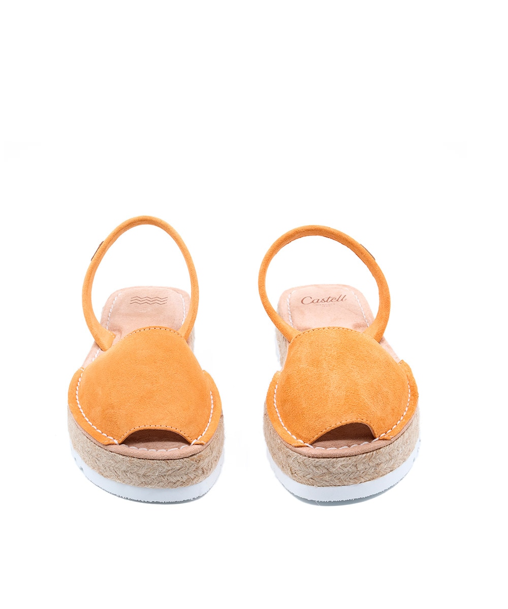 Menorquinas de mujer con plataforma y suela yute - CASTELL MENORCA - Naranja Naranja-3