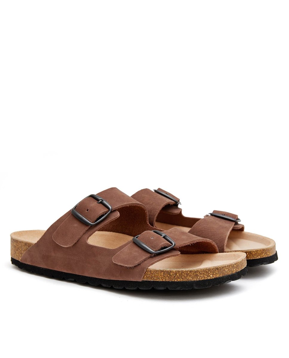 Sandalias de mujer con tiras - CASTELL MENORCA - Marrón Marrón-3