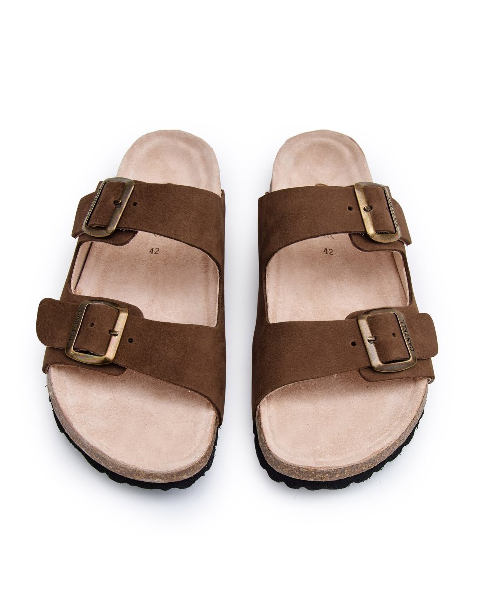 Sandalias de mujer con tiras - CASTELL MENORCA - Marrón Marrón-2