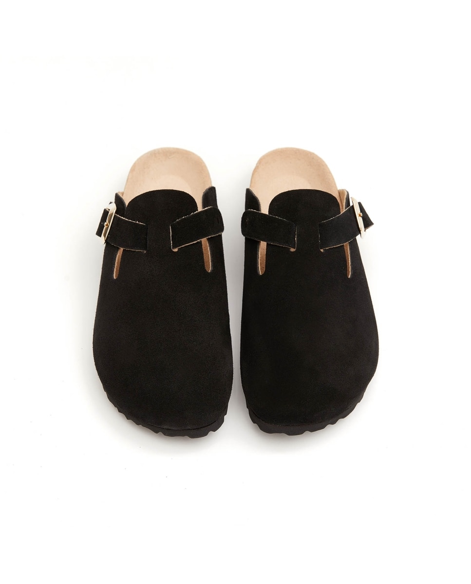 Zuecos de mujer en serraje - CASTELL MENORCA - Negro Negro-3