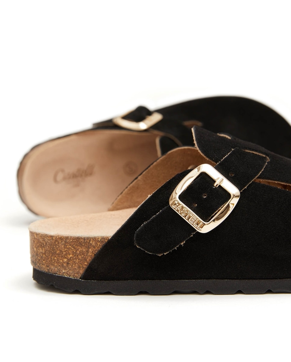 Zuecos de mujer en serraje - CASTELL MENORCA - Negro Negro-4